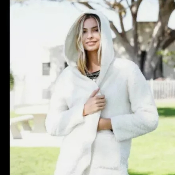 Women’s Oversized Jacket Teddy SOFT COZY Sherpa CREAMY Ivory - Picture 5 of 6